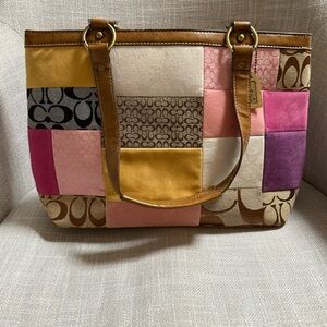 Coach Pink and Yellow Totes with Signature Style